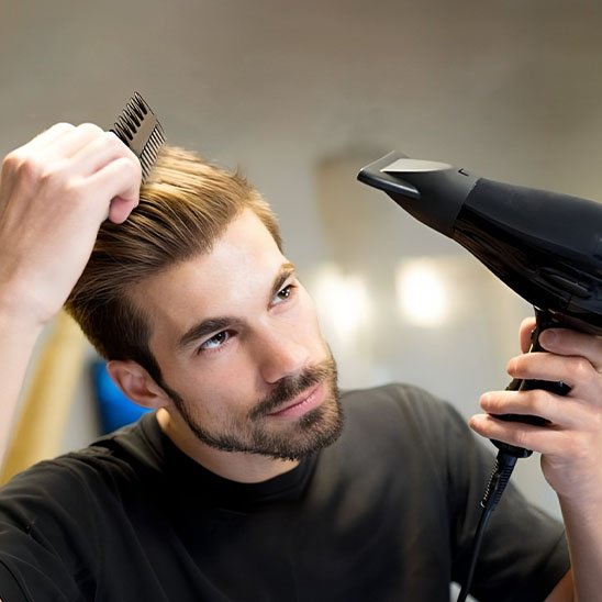 Utilisation peigne Double Face ErgoGlisse avec sèche-cheveux coiffage maison
