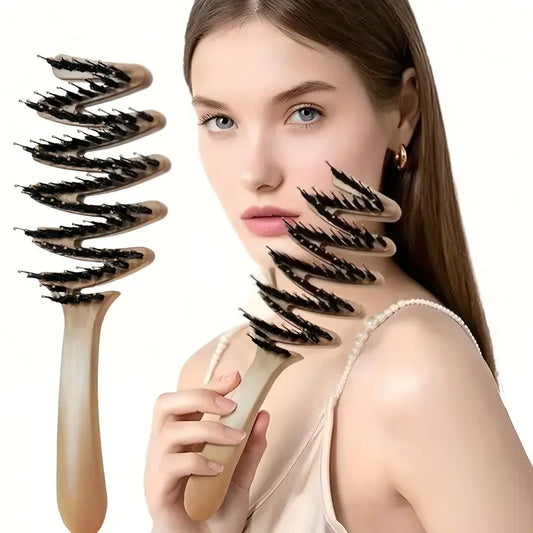 Vue proche  brosse Spirale Demelante manche beige