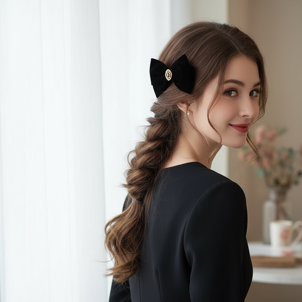 accessoires vintage coiffure tresse Barrette pour cheveux femme Elegance Velours