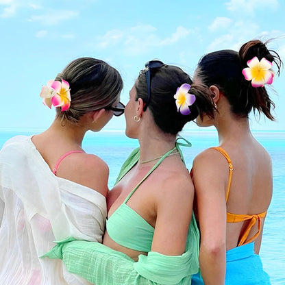 beaute simplicite pince a cheveux fleur frangipanier