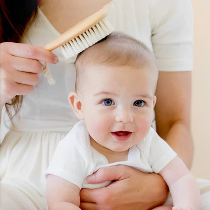 brosse poils en laine naturelle ultra-douce pour cuir chevelu sensible  bébé