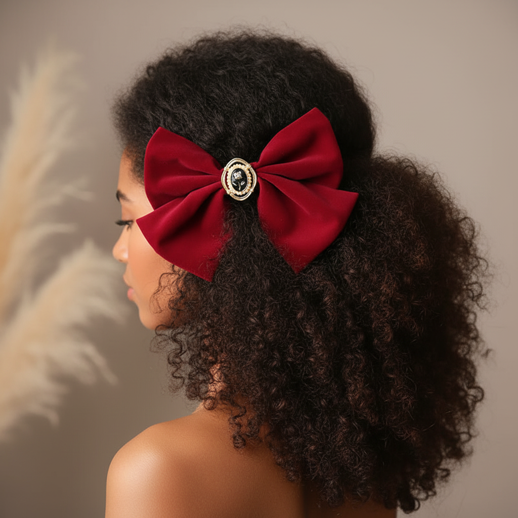 cheveux afro Barrette pour cheveux femme Elegance velours 