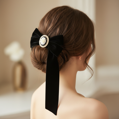 cheveux ondulés chignon barrette pour cheveux femme Elegance Velours 