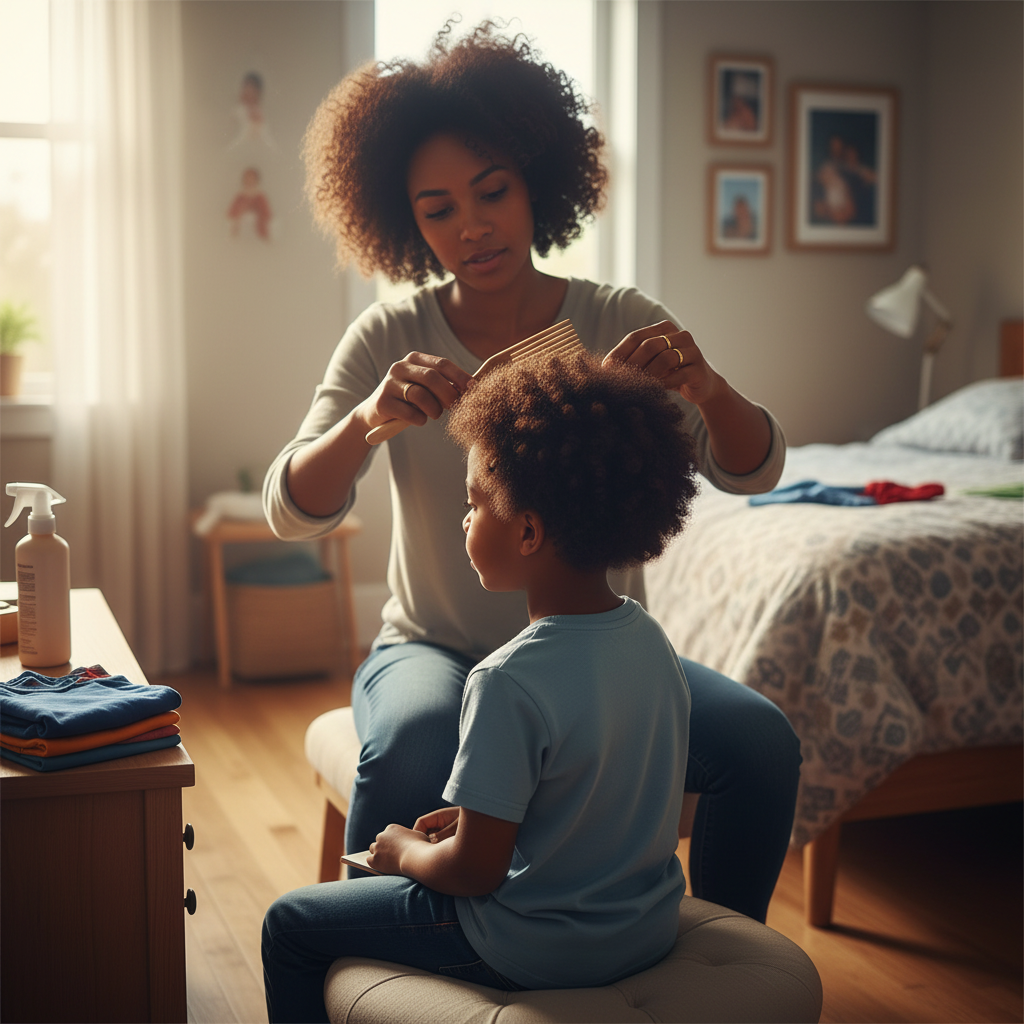 coiffage enfant sans douleur Peigne Afro bois NaturaDoux
