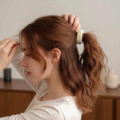 coiffure simple rapide Elastique cheveux Longue Tenue