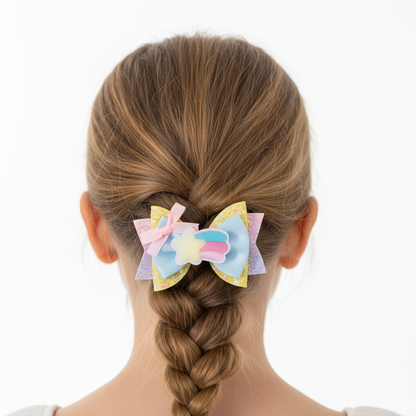 coiffure tresse française barrette cheveux Etoile pastel