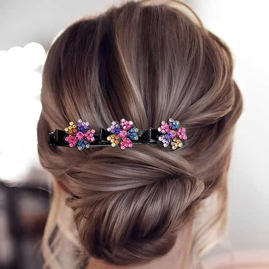 confort elegance pince a cheveux a trois fleurs