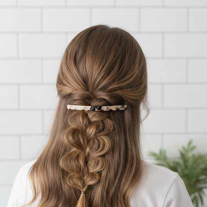 confort coiffure tresse française Barrette a cheveux Léopard vintage 
