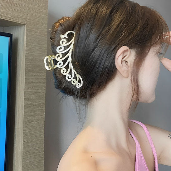 ferme durable pince a cheveux forme paon