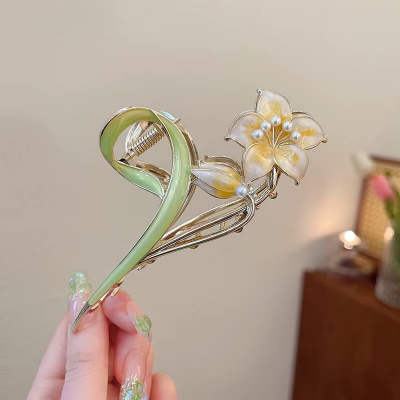 Pince Cheveux - Florale Dorée™