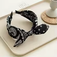 Serre-Tête Élégant Paisley noir