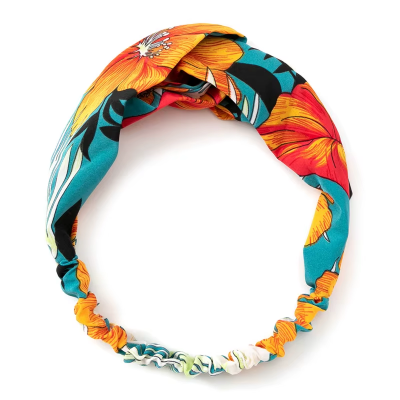 Bandeau cheveux femme fleuri tropical coloré noué bohème
