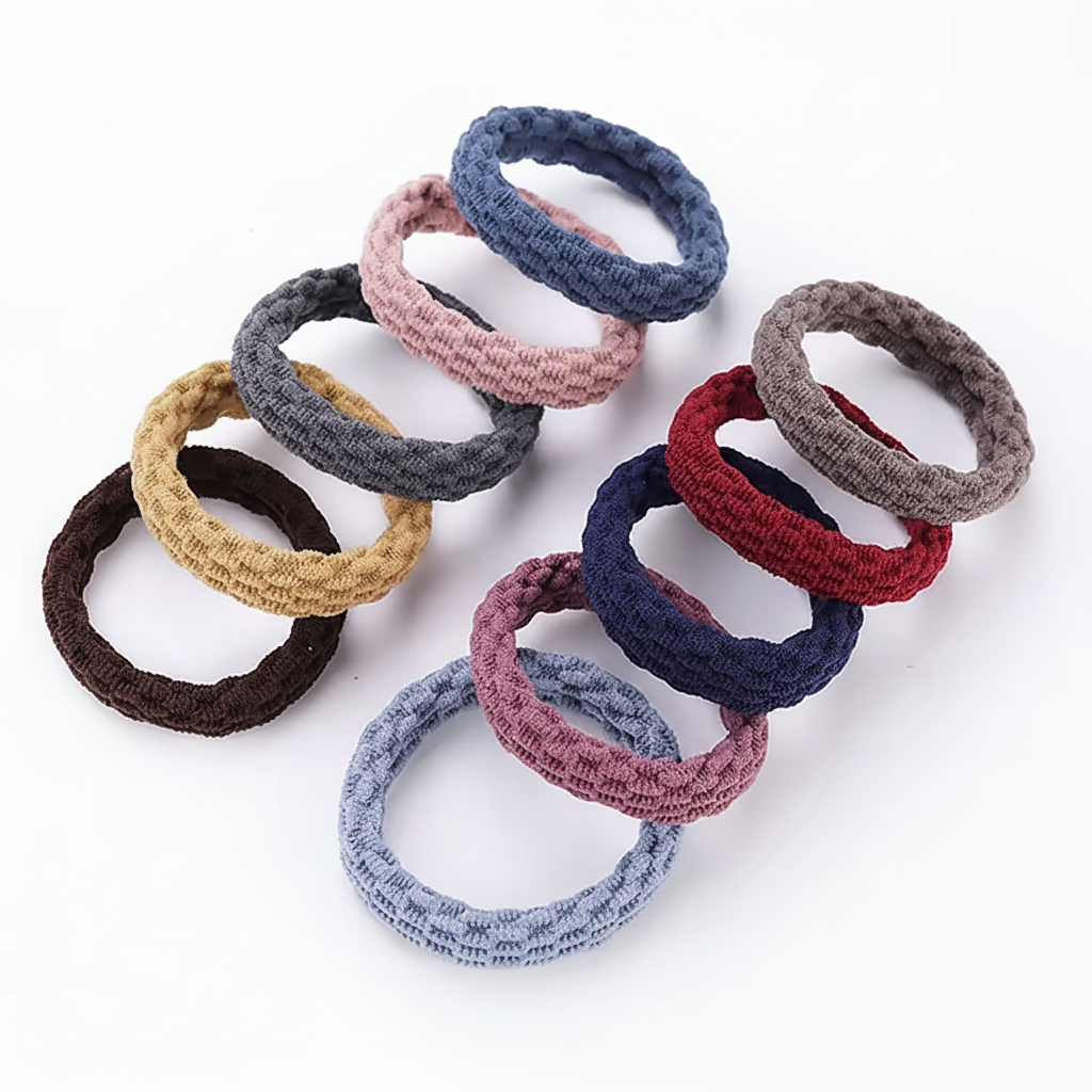 Élastiques cheveux durables EcoStyle Grid multicolore lot de 10