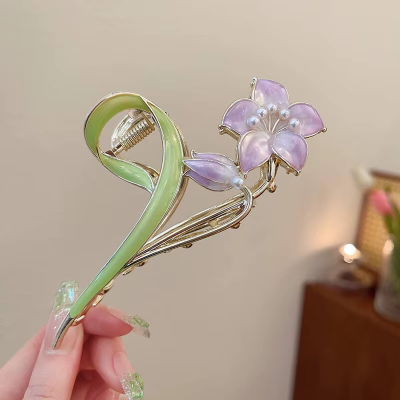 Pince Cheveux - Florale Dorée™