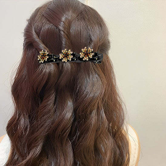 jolie coiffure pince a cheveux a trois fleurs antiderapant