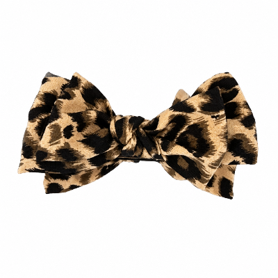 Nœud papillon léopard beige