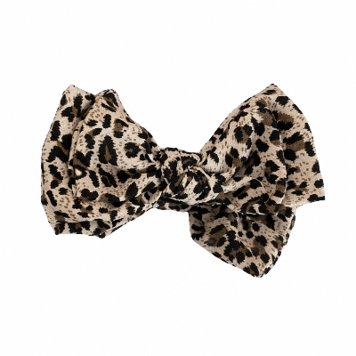 Nœud papillon léopard gris