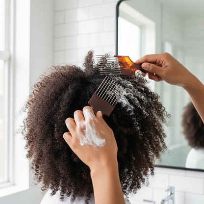 Peigne AfroGlide pour application uniforme produits capillaires
