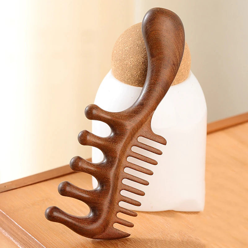 peigne Santal 2 en 1 leger durable bois santal