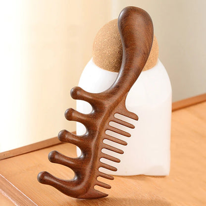 peigne Santal 2 en 1 leger durable bois santal