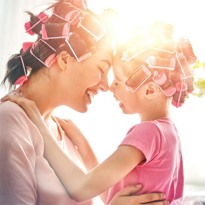 profiter temps entre mère fille Bigoudis mousse douce sans chaleur 