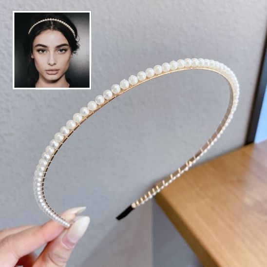 simplicite beauté serre tete pour femme a perles