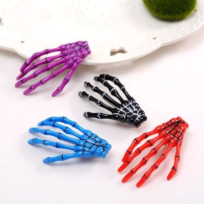 varietees couleurs pince a cheveux mains squelette